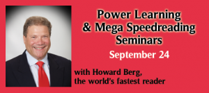 Howard Berg teaches speed reading on September 24