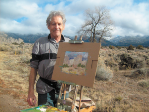 Gary Michael painting near Arroyo Seco. 